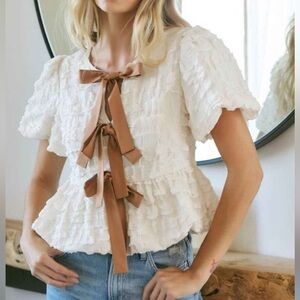 Shop Stevie Ness Textured Bow Top